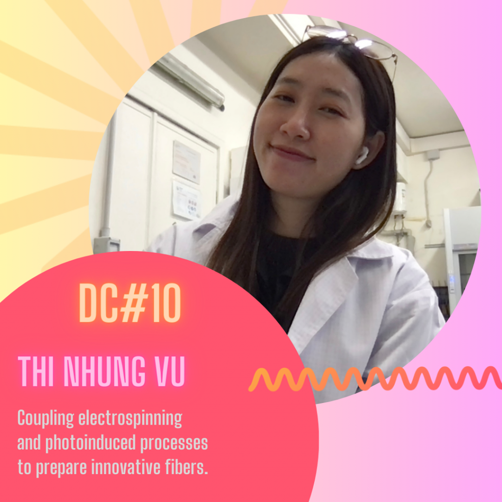 photo of THI_NHUNG_VU , description text of her Coupling electrospinning and photoinduced processes to prepare innovative fibers