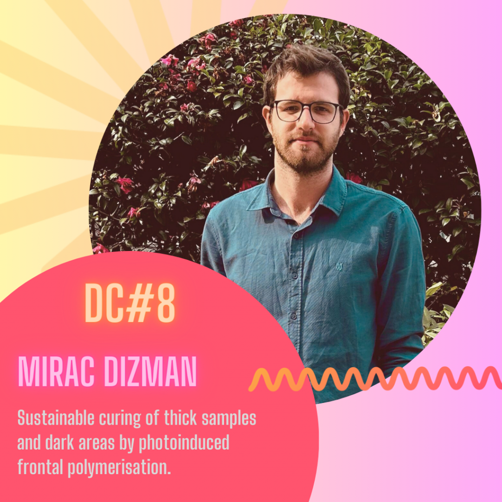photo of MIRAC_DIZMAN , description text of his Sustainable curing of thick samples and dark areas by photoinduced frontal polymerisation